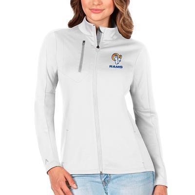 Women's Los Angeles Rams Antigua Black Wordmark Victory Full-Zip Hoodie