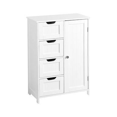 Magic Home Tall Bathroom Freestanding Storage Cabinet with