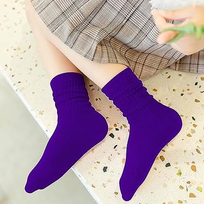 UTTPLL Girls-Slouch-Socks-Toddler-Cotton Athletic Stockings Uniform Knee  High Tube Socks Little Kids Long Boot Crew Socks Purple 6-9 Years - Yahoo  Shopping