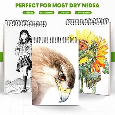 9 x 12 Sketch Book, Top Spiral Bound Sketch Pad, 2 Packs 100-Sheets Each (68lb/100gsm), Acid Free Art Sketchbook Artistic Drawing Painting Writing