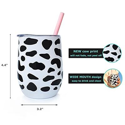 CHIUTUUY Stainless Steel Tumbler with Lid and Straws, Vacuum Insulated Cup  12 oz, Double Wall Travel Coffee Mug, Cow Print Gifts - Yahoo Shopping