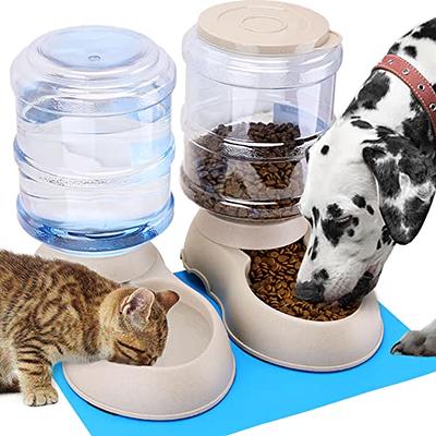 HANAMYA Dog Food Dispensing Container Slow Feeder with Press Button in  White 