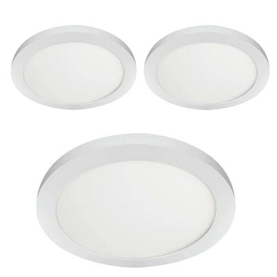 Commercial Electric 11 in. 12.5W Dimmable White LED Edge-Lit Round Flat Panel Flush Mount Ceiling Light w/Color Changing (3-Pack) - Yahoo Shopping