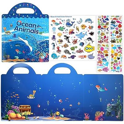 Reusable Sticker Books for Kids 2-4, Ocean Animals Puffy Sticker