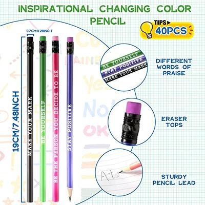 40 Pcs Motivational Pencils Back to School Pencils Color Changing Mood  Pencil Inspirational Pencil Cute Pencil Personalized Pencil with Saying  Heat Activated Pencil For Student (Inspirational Style) - Yahoo Shopping