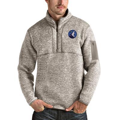 Antigua Men's Minnesota Vikings Fortune Quarter-Zip Oatmeal Pullover