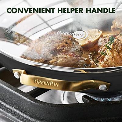 Reserve Ceramic Nonstick 12 Frypan with Helper Handle and Lid | Blush with  Gold-Tone Handles