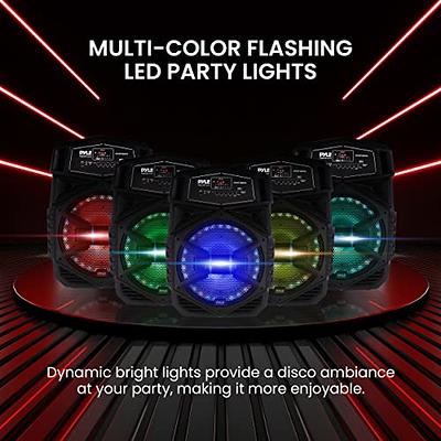 Portable Bluetooth PA Speaker System - 800W 12” Outdoor Bluetooth Speaker  Portable PA System - Party Lights, USB SD Card Reader, FM Radio, Rolling