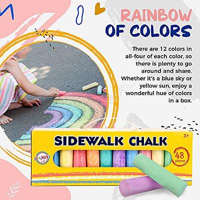 120 Pack Sidewalk Chalk for Kids Bulk Box Non-Toxic Jumbo Colored Washable Sidewalk Chalk for Kids Outdoor Activity