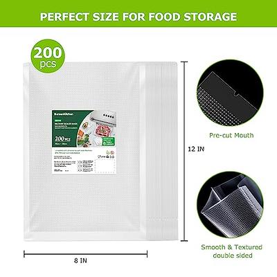 Quart 8x12 Pint 6x10 Embossed Vacuum Sealer Bags Gallon Food Saver Storage  4 Mil