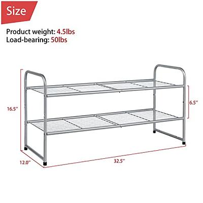 GEORIS Stackable 2-Tier Shoe Rack, Space-Saving Shoe Shelf Organizer for  Closet, Entryway, Hallway, Silver - Yahoo Shopping