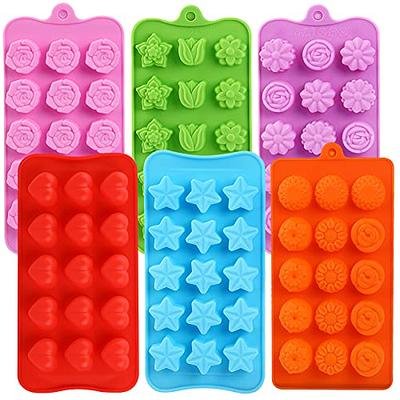 Whaline 6pcs Silicone Chocolate Molds, Chocolate Candy Mold, Cake