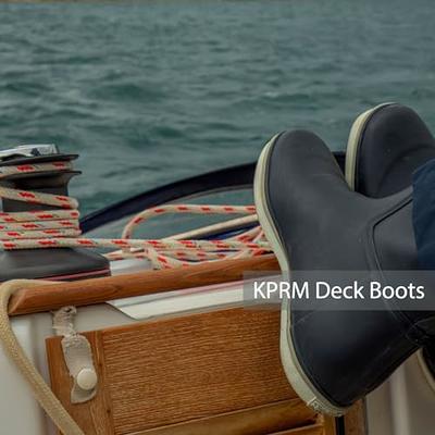 Kprm Men's Deck Boots Waterproof Ankle Rubber Rain Boots High