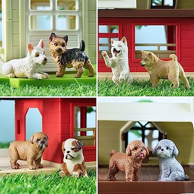 12pcs Mini Plastic Puppy Dog Figurines for Kids Small Dog