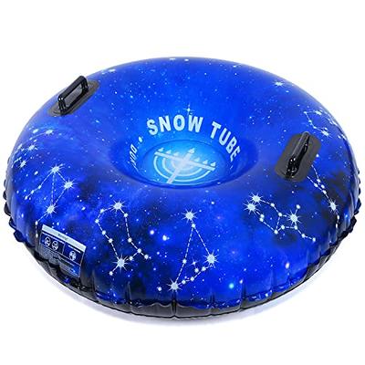 XFlated Iron Snow Tube, 48 Inches Heavy Duty Inflatable Snow Tube Sled, Robot Snow Sled and Snow Toy for Adults or Kids