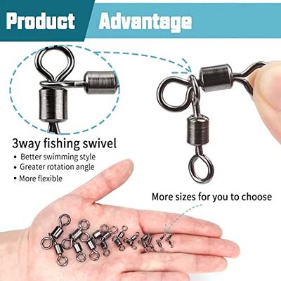 Dynwaveca 25pcs Rolling Barrel Swivels Heavy Duty Accessories High Strength Small Clip Connectors Stainless Steel Fishing - 6 6 Other 6