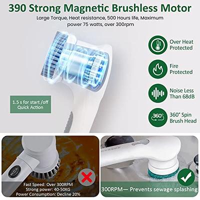 Electric Spin Scrubber with Charging Base-3Speeds, AzaRsd Shower Scrubber  with Powerful Motor and 5 Replaceable Brush Heads, Rechargeable Cleaning  Brush for Bathroom Tub Sink Kitchen Tile Window Floor - Yahoo Shopping