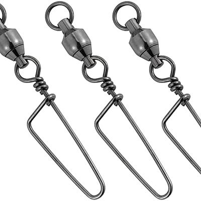 50 Pack Fishing Clips and Swivels, High Strength Metal Fishing Bearing  Swivels Connectors for saltwater and freshwater - S S 