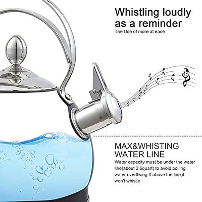 Creative Home 2.5 Quarts Stainless Steel Whistling Stovetop Tea