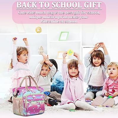 Kids Lunch Box Girls Set - Unicorn Lunch Bag for School with Containers  Reusable Complete Lunch Kit Included 3-Compartment Lunchbox Insulated Lunch