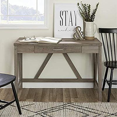 HSH Industrial Home Office Desk, Metal and Wood Computer Desk, Rustic  Vintage Soho Work Study Writing Table, Modern PC Desk for Livingroom  Bedroom