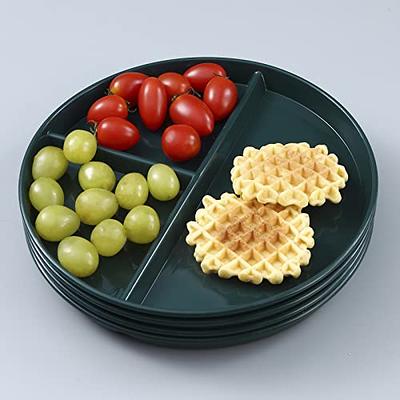 Healthy Portion Control Plate BPA Free 3-Section w Lid Dishwasher