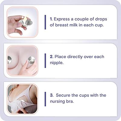 Boboduck The Original Silver Nursing Cups - Nipple Shields for Nursing  Newborn, Newborn Breastfeeding Must Haves for Soothe and Protect Your  Nursing Nipples - Trilaminate 999 Silver (Regular Size)