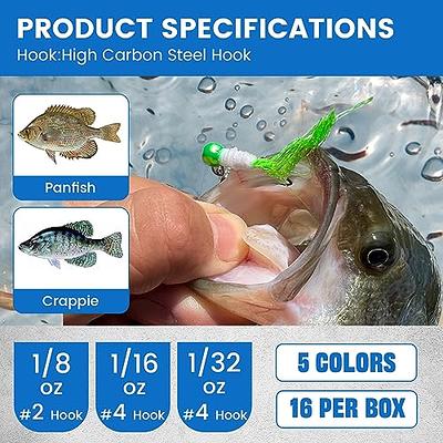 Fishing Jig Heads 16 Pcs , Underspin Jig Heads with Spinner, Bladed Jig  Head for Crappie, Panfish and More.