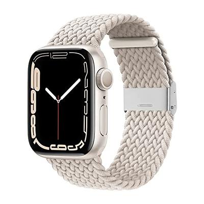 Qimela Stretchy Solo Loop Compatible with Apple Watch Band 49mm 45mm 44mm  42mm 41mm 40m 38mm for Women Men,Sport Elastic Breathable Nylon Braided