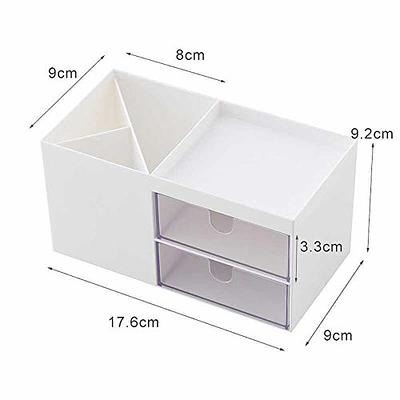 STORi SimpleSort 2-Piece Stackable Clear Drawer Organizer Set | 12 x 9 x  2 Rectangle Trays | Wide Makeup Vanity Storage Bins and Office Desk Drawer