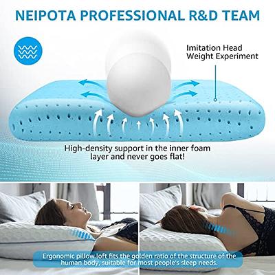 Cervical Neck Pillows for Pain Relief Sleeping, High-Density Memory Foam  Pillow Neck Bolster Support Pillow