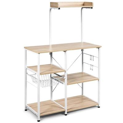 FUFU&GAGA 15.7 in. D Brown Wood 5-Tiers Standing Baker's Racks with Storage  Shelves Metal Frame Kitchen Organizer Rack LWJHJ0053-01-xin - The Home Depot