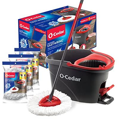 PULNDA Spin Mop and Bucket with Wringer Set,Mop and Bucket Set for Floor Cleaning with 3 Mop Refills 61 Inches Telescoping Mop Rod for Office and Home