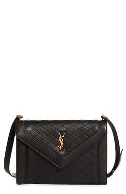 Gaby Quilted Leather Shoulder Bag in Brown - Saint Laurent