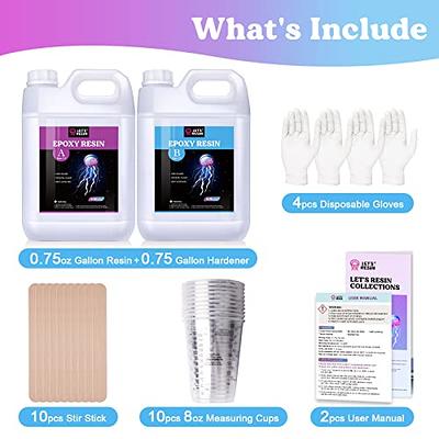 LET'S RESIN Resin Epoxy Kit, 1.5 Gallon Bubble Free & Crystal Clear Epoxy  Resin Supplies with Measuring Cups,Stir Stick,Gloves,Resin and Hardener for  Mold Casting,Jewelry,Art,Craft - Yahoo Shopping