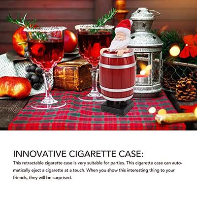  AZURAOKEY Funny & Quirky Cigarette Dispenser, Prank Pop-Up  Cigarette Holder Box, Santa Claus in The Wooden Barrel Cigarette Box  Figurines for Christmas Party Home Decor : Health & Household