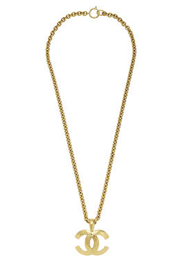 Chanel - Gold Quilted 'CC' Necklace Large - Yahoo Shopping