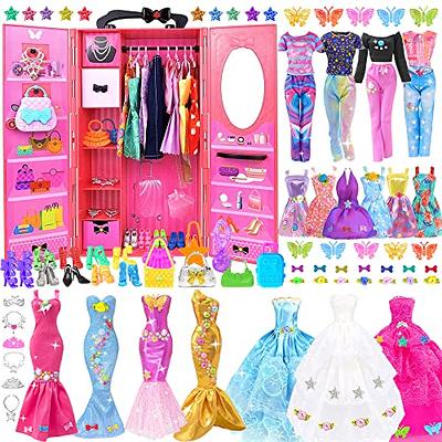 146pc Doll Dream Closet Wardrobe Doll Clothes and Accessories for 11.5 inch  Doll Fashion Design Kit Girl Doll Dress Up Including Wedding Dress Outfits  Shoes Hangers Bags Necklaces Stickers - Yahoo Shopping