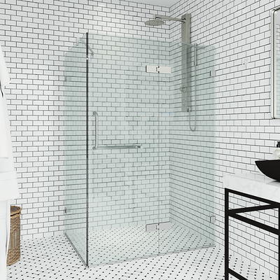 Aston SEN988-SS-36-10 Stainless Steel Aquadica 36 x 36 x 72 Completely Frameless Square Shower Enclosure