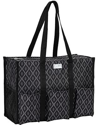  Pursetti Utility Tote with Pockets & Compartments-Perfect Nurse  Tote Bag, Teacher Bag, Work Bags for Women & Craft Tote (Black and White  Lattice) : Clothing, Shoes & Jewelry