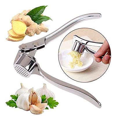 Garlic Press Rocker-Made of 304# Stainless Steel-with Silicone Roller  Peeler and Cleaning Brush (Three-piece Suit)-Kitchen Gadgets - Yahoo  Shopping