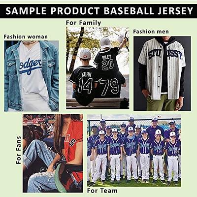  Custom Baseball Jersey Uniforms for Men Women Kids/Youth  Personalized Full Button Shirts Embroidered Team Name and Numbers : Sports  