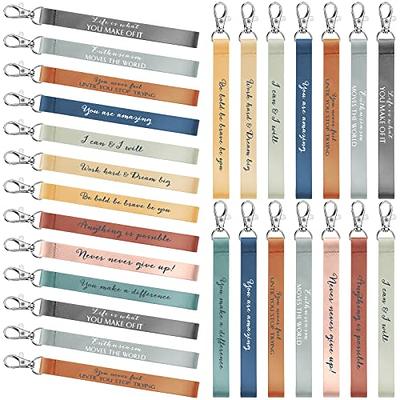 Unittype 50 Pcs Inspirational Quote Key Chains Bulk Webbing Strap