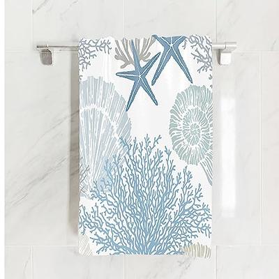 Clearance! EQWLJWE Beach Towel,Beautiful Underwater World Shark Coral Print  Soft Highly Absorbent Large Decorative Hand Towels Multipurpose for