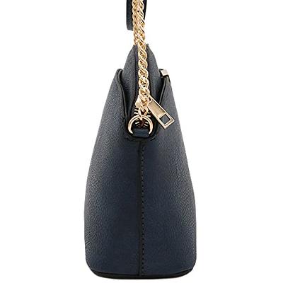 FashionPuzzle Saffiano Small Dome Crossbody bag with Chain Strap