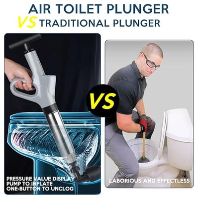 High Pressure Toilet Unblock a Shot, Toilet Plunger Kit High Pressure Air  Drain Clog Remover Plumbing Tool for Bathroom Kitchen Bathtub