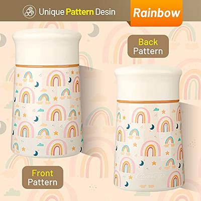 Charcy 9 Ounce Kids Thermos for Hot Food - Insulated Food Jar for Hot &  Cold Food - Flat Lid Ivory Rainbow - Yahoo Shopping