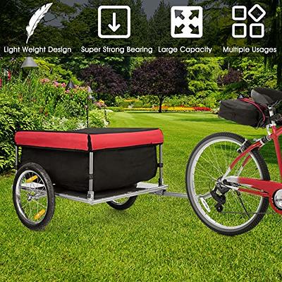 Heavy Duty Bike Cargo Trailer Foldable Bicycle Trailer Luggage Wagon with  Hitch 