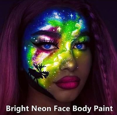 UV Neon Face & Body Paint Glow Kit 6 Bottles 2 Oz. Each Top Rated  Blacklight Reactive Fluorescent Paint Safe, Washable, Non-toxic 