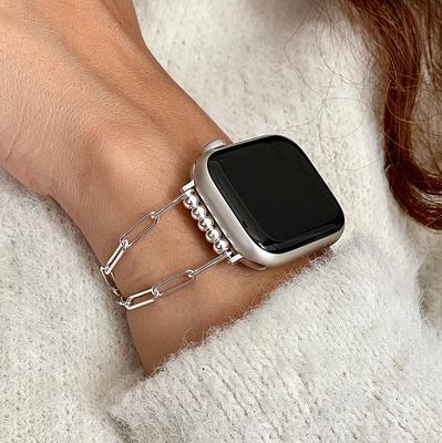 Rose Gold and Black Apple Watch Band Chain Bracelet Strap Luxury for Apple  Watch 49mm 45mm 44mm 42mm 41mm 40mm 38mm - Etsy